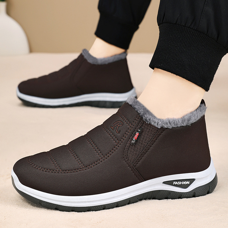 Snow boots Men 2024 New cross-border temu cotton shoes, one-foot fleece and thickened dad shoes, winter cotton shoes details Picture