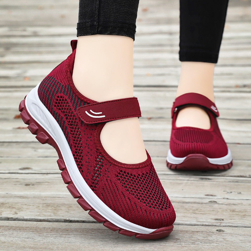 Women's single shoes 2025 new style shoes for middle-aged and elderly mothers, versatile Velcro soft-soled breathable casual women's shoes wholesale Specification drawing