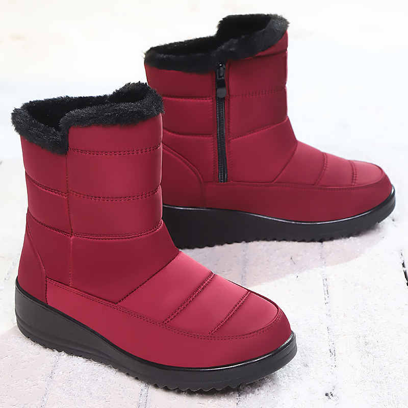 Winter new women's cotton shoes with added fleece and thickened snow boots, cross-border consignment, waterproof and anti-slip one-foot cotton boots Specification drawing