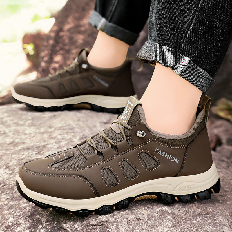 Outdoor hiking shoes for men, 2025 model, cross-border wholesale, soft-soled, lightweight travel shoes, middle-aged and elderly dad shoes, sports shoes Specification drawing
