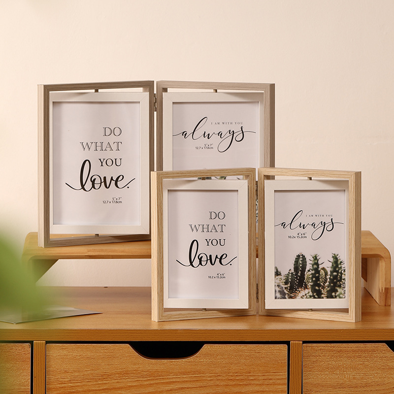 创意摆台双面双叶折叠简洁相框