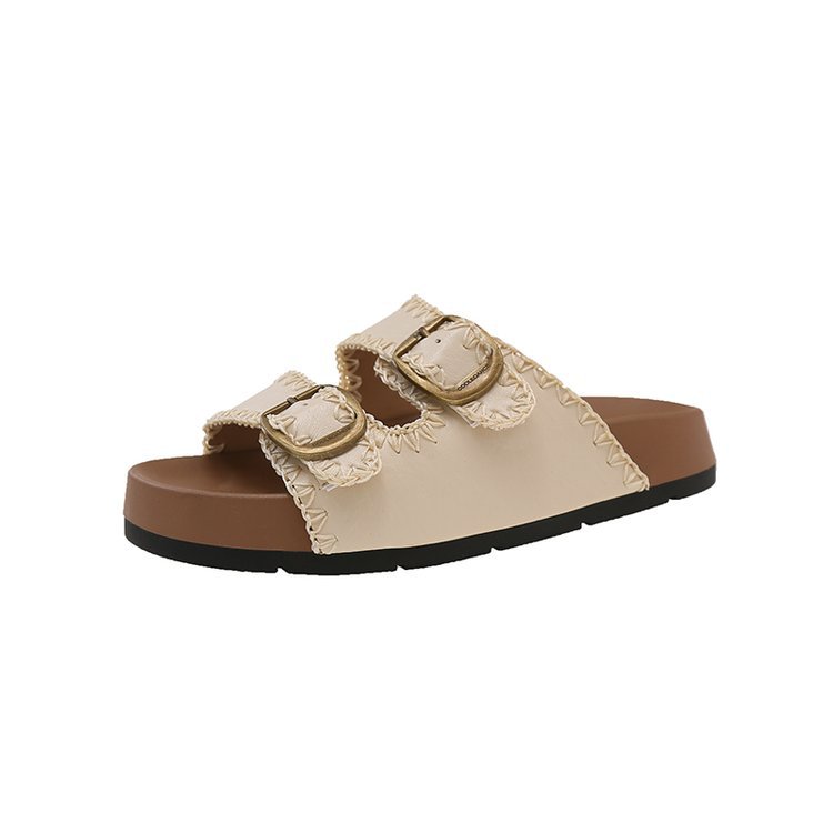 Birken Slippers Women's 2025 Summer New retro outerwear beach sandals Women's versatile and fashionable cool slippers for pregnant women Item Picture