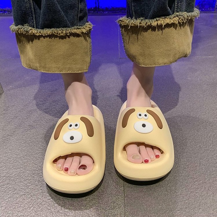 Cartoon dog home slippers for women, new summer style, cute soft-soled EVA with a feeling of stepping on feces, student cool slippers wholesale Specification drawing