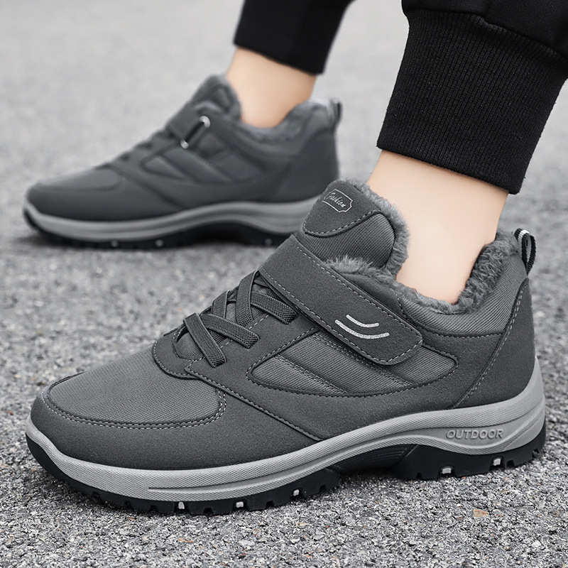 Men's snow boots, winter export consignment shoes, warm and cold-proof household with added fleece and thickened cotton boots, midsole dad shoes details Picture