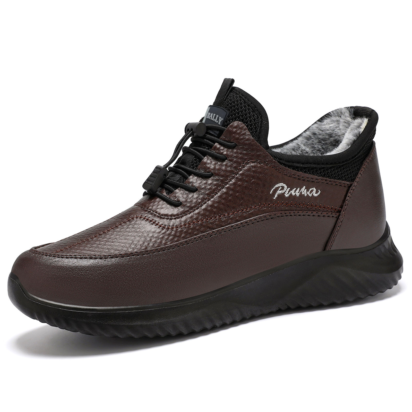 Men's winter cotton shoes with added fleece and thickened warmth, men's anti-slip and waterproof cotton shoes, dad shoes, and casual shoes for middle-aged and elderly people Item Picture