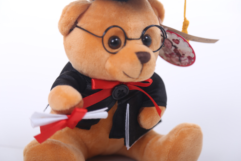 欧美跨境毛绒儿童玩具坐熊博士熊毕业熊公仔可定制LOGO详情8