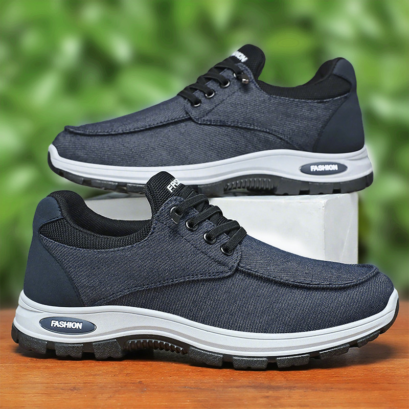 Men's shoes autumn new style breathable denim single shoes, soft-soled comfortable running shoes, versatile men's sports single shoes Specification drawing