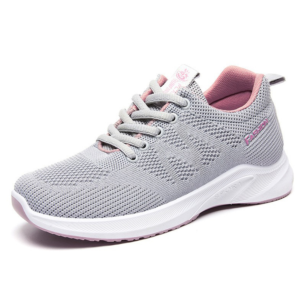 Women's 2025 Autumn New breathable flying mesh running shoes, women's flat, light and soft-soled sports shoes Item Picture