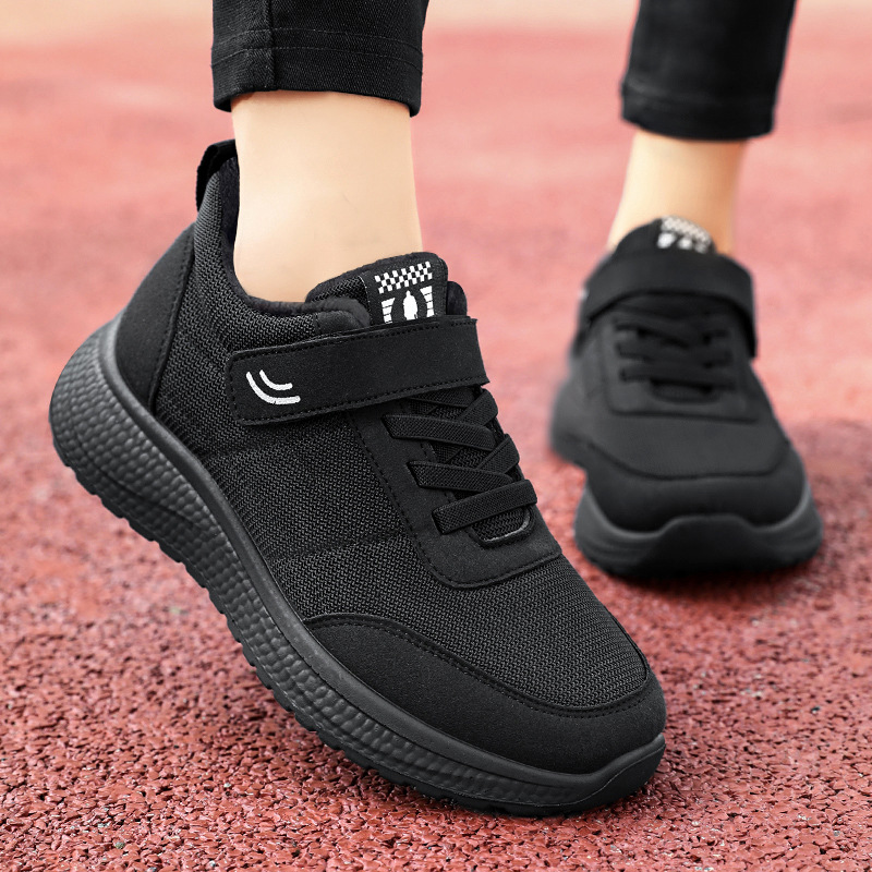 Winter new women's shoes, cotton shoes, fleece and thickened snow boots, casual couple walking shoes, Velcro mom shoes, cotton boots details Picture