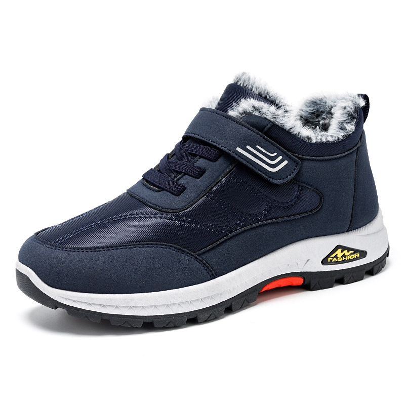 Cotton shoes 2025 Winter new style walking shoes, warm Velcro hiking shoes, cross-border fleece and thickened snow boots for men Item Picture