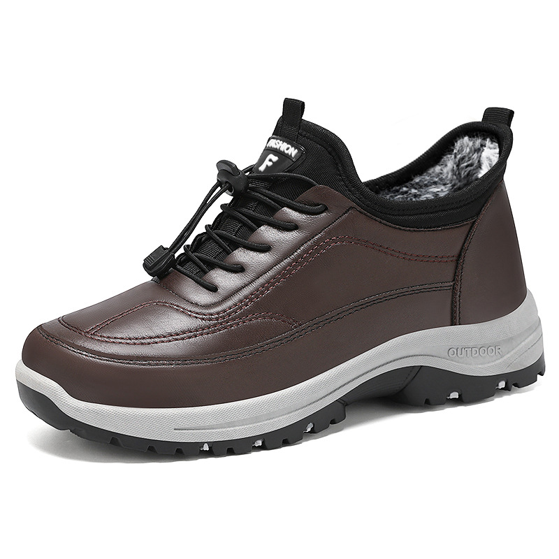 New style cotton shoes for men, old Beijing cloth shoes, winter fleece, warm, waterproof and anti-slip, dad shoes for middle-aged and elderly people, walking shoes Item Picture