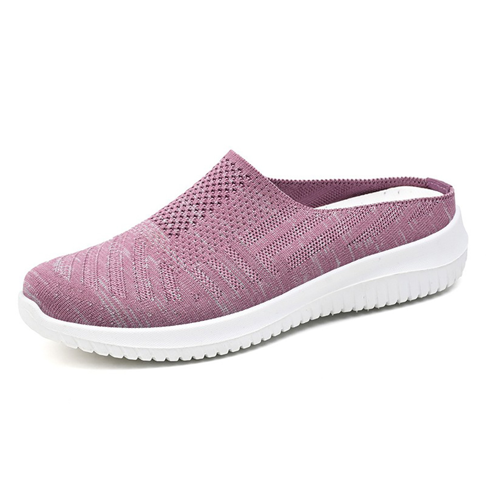 Shoes Women 2025 New style foreign trade women's shoes, cross-border large-sized fabric shoes, breathable flying woven shoes, soft-soled casual mom shoes Item Picture