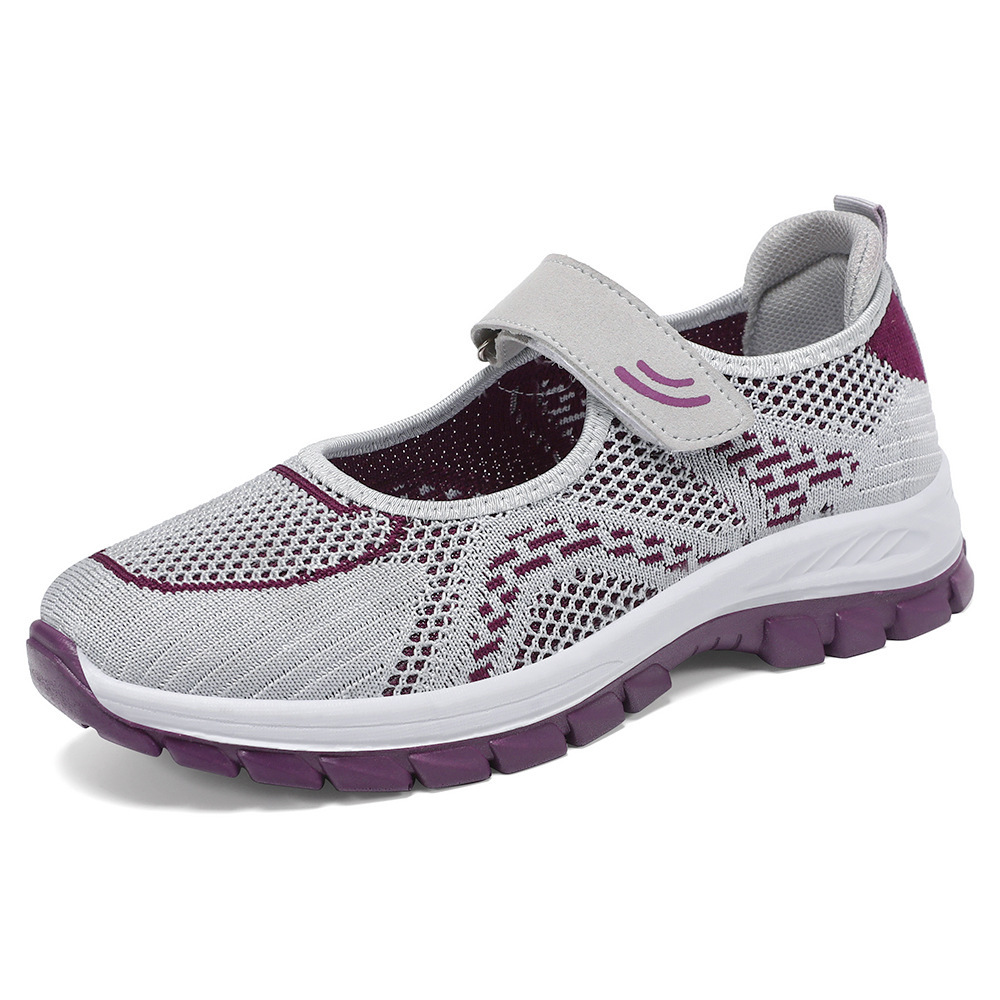 Women's single shoes 2025 new style shoes for middle-aged and elderly mothers, versatile Velcro soft-soled breathable casual women's shoes wholesale Item Picture