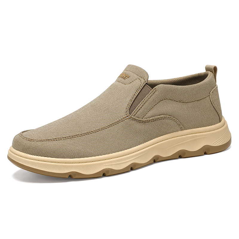 Men's autumn new style single shoes, British-style bean shoes, canvas shoes, Korean-style dad shoes, casual shoes on one foot Item Picture