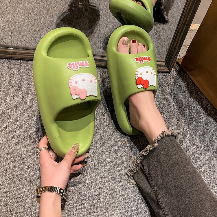 Cartoon KT Cat Summer Home slippers Women's fashion soft-soled EVA poop feel bathroom cool slippers wholesale cross-border details Picture