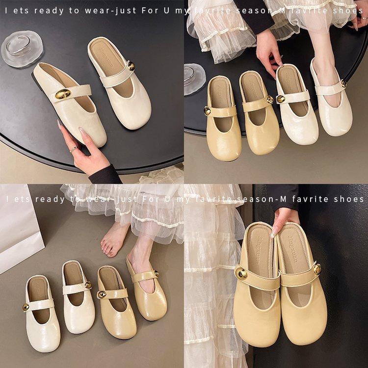 Stunning French flat-bottomed flip-flops for women's summer wear 2025 Spring New Evening breeze Mary Jane Cool slippers Specification drawing