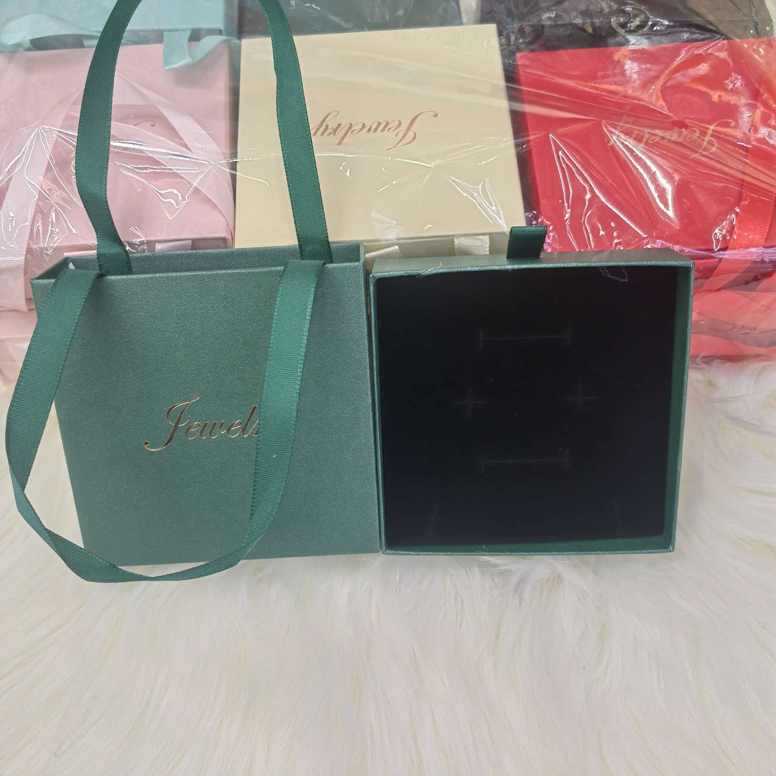 新款带手提项链，耳环，戒指套装抽屉JT314400731首饰盒产品图