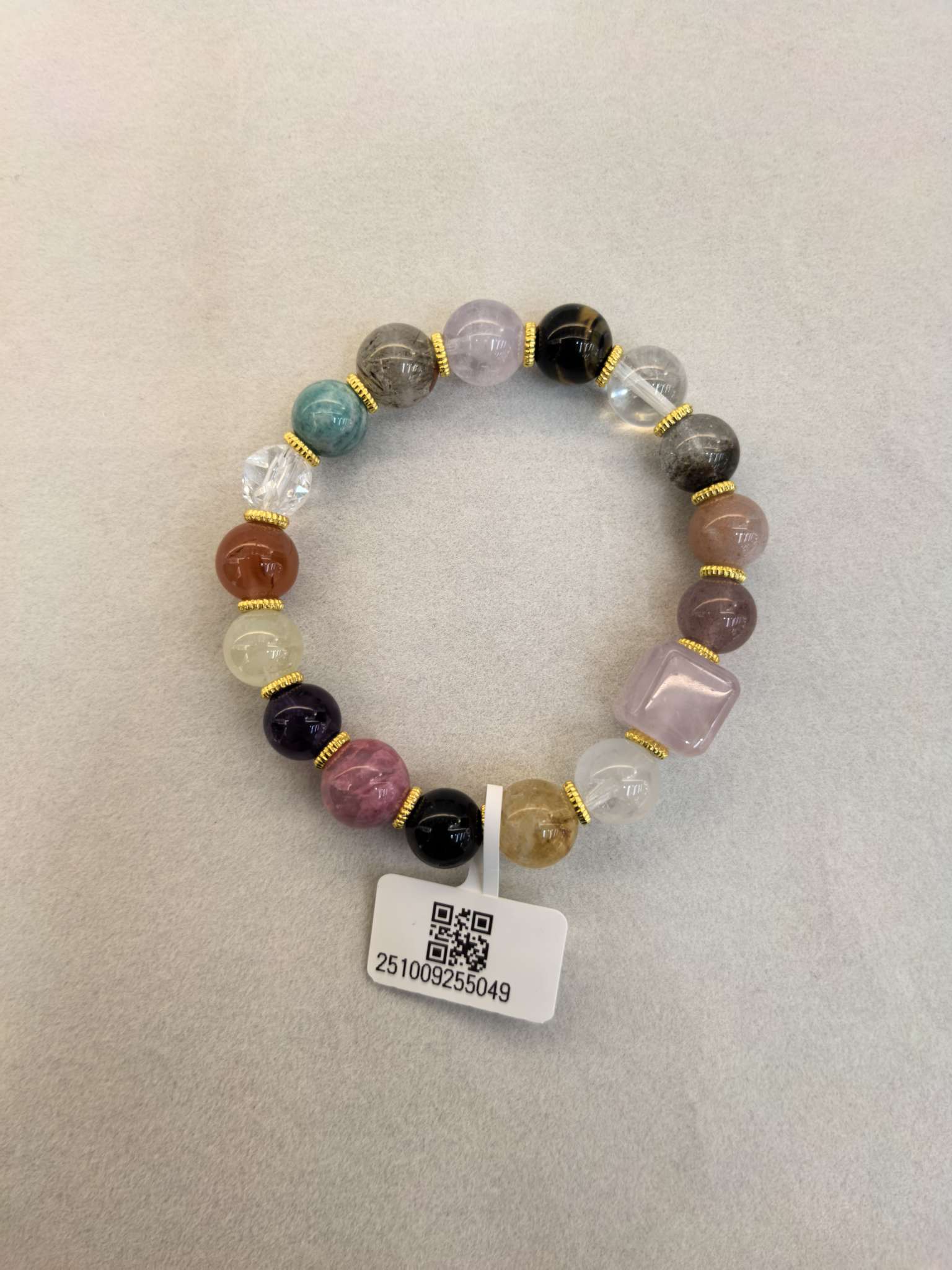 天然多宝白水晶手链女生时尚高级感海蓝宝串珠紫水晶手串 