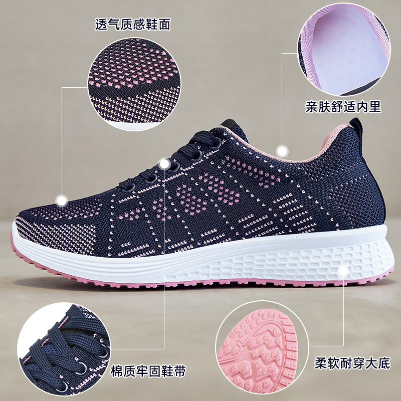 Foreign trade women's shoes 2025 Autumn new style shoes, women's soft-soled breathable casual shoes, one-piece consignment, trendy sports shoes for women Application Scenario