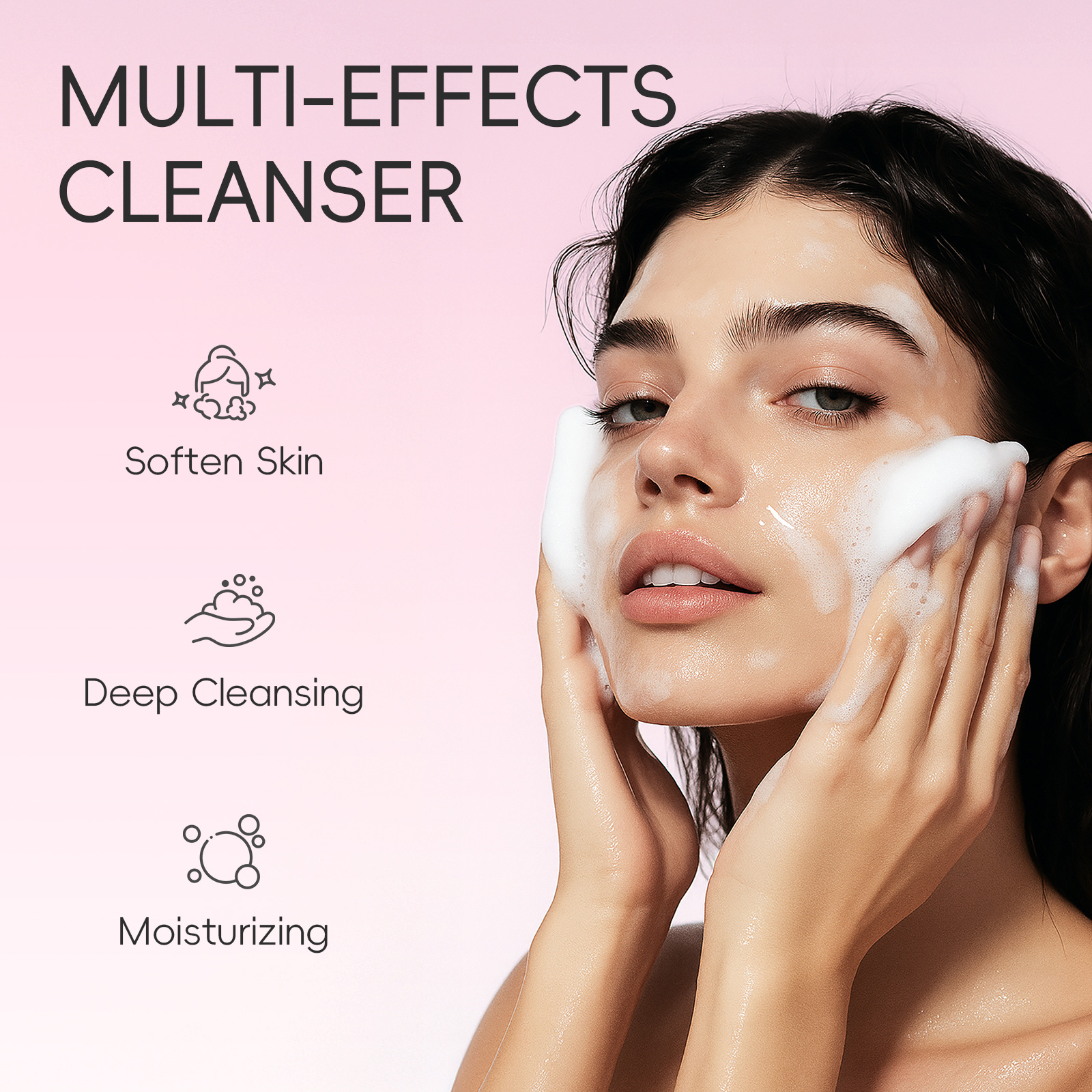 Cross-border LAIKOU Cherry Blossom Facial Cleanser 100g All-English skin care facial cleanser, cleansing and moisturizing manufacturer for export Specification drawing