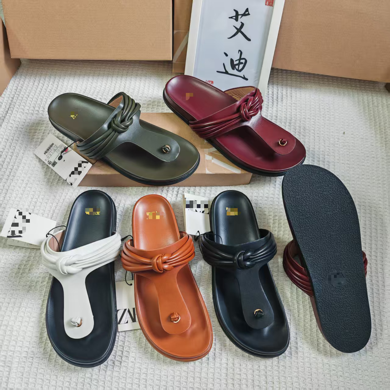 Eddy Shoes Dunhuang International Station Foreign Trade Counter ZA flat shoes, women's flip-flops, Birken shoes, slippers, thick-soled flip-flops Specification drawing