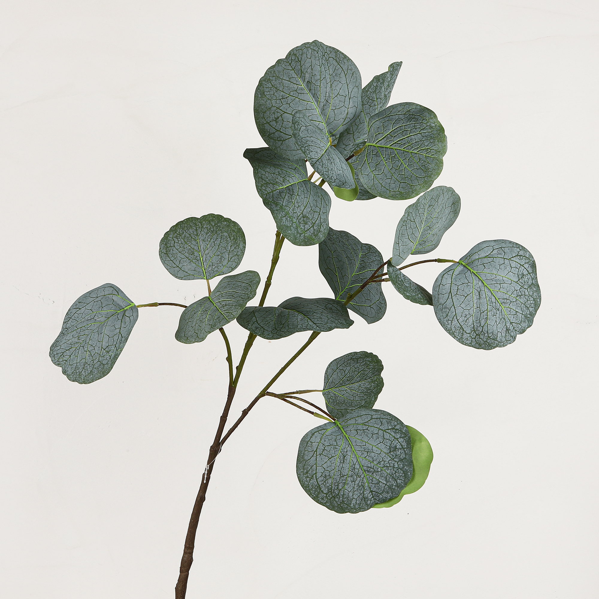 新款仿真圆尤加利叶跨境仿真绿植苹果叶桉树枝金钱叶插花装饰假花
