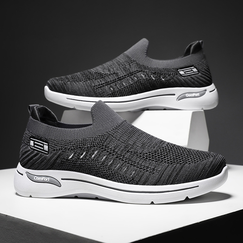 Men's shoes with breathable mesh, casual soft soles, single shoes, autumn men's cloth shoes, cross-border wholesale shoes, dad shoes Specification drawing