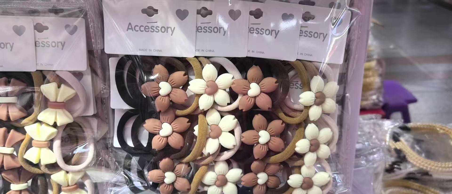 头饰女士拼接简约时尚/头绳/皮筋/基础款发饰/黑皮套产品图