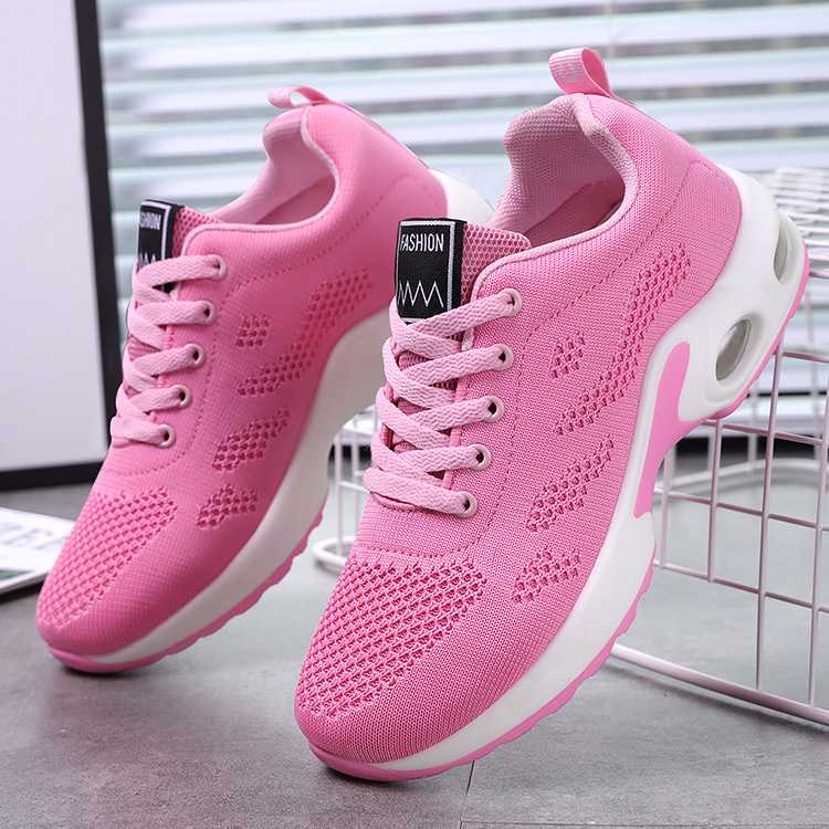 Women's Shoes 2025 New air-cushioned shoes Korean version fashionable and trendy women's shoes Soft-soled casual breathable sports shoes for women Specification drawing