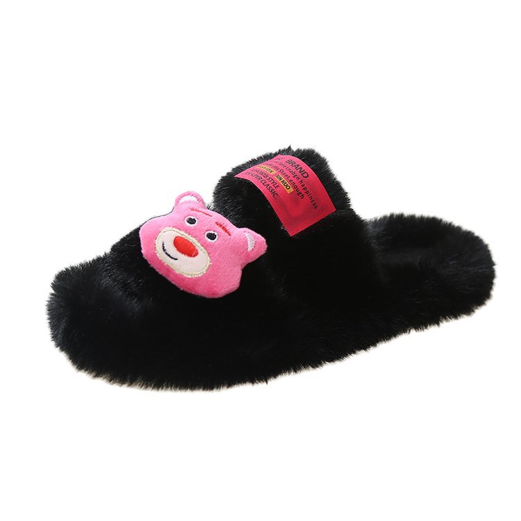 New comfortable and cute plush cotton slippers for women's casual wear in autumn and winter 2025 Item Picture
