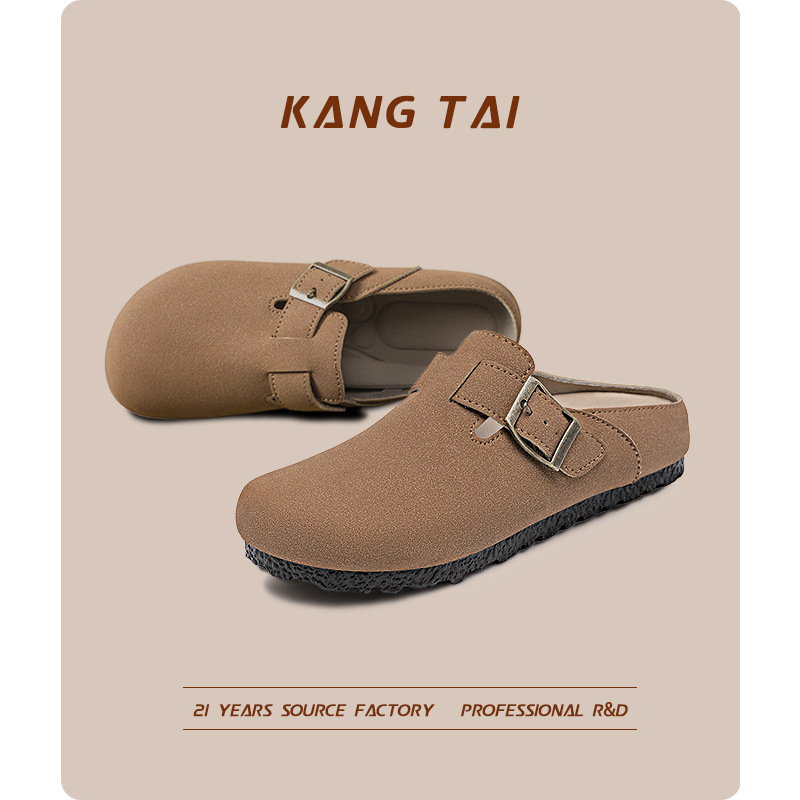 Women's autumn retro Boken shoes, casual lazy shoes, half-slipper women's shoes, flat Boken slippers for women Specification drawing