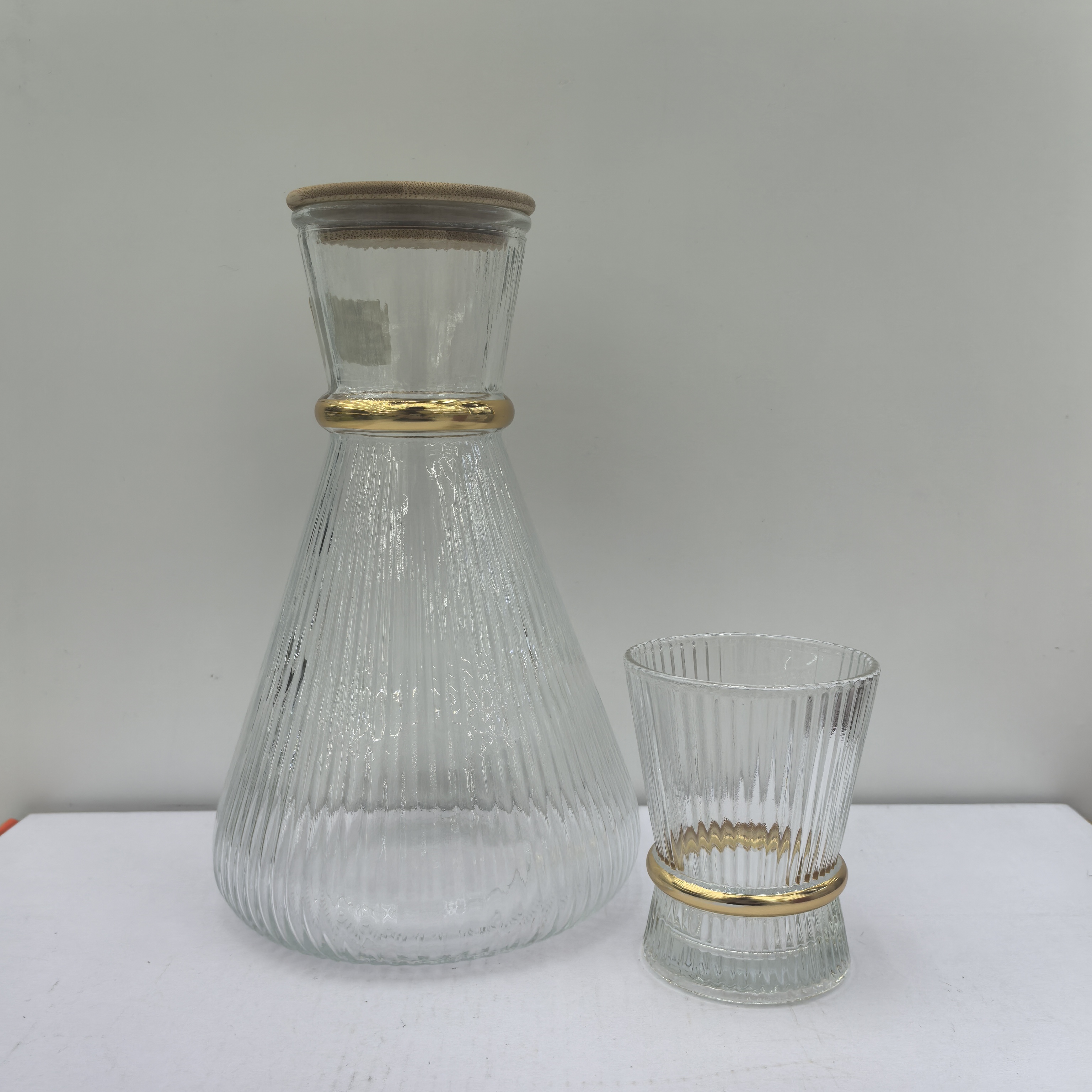 透明金边一壶六杯茶具套装玻璃茶具商务礼品大号1800ml容量一壶六杯