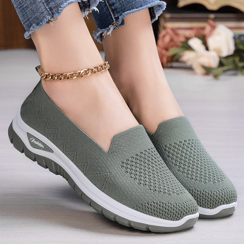 New breathable casual single shoes for women, cross-border temu consignment, mom shoes, one-step lazy shoes Specification drawing