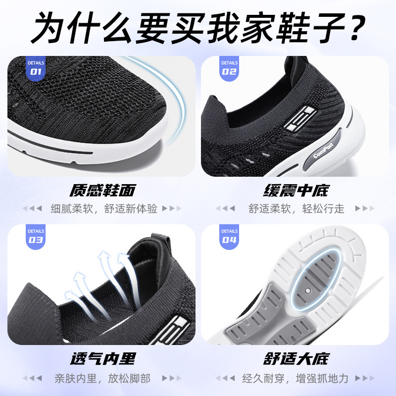 Men's shoes with breathable mesh, casual soft soles, single shoes, autumn men's cloth shoes, cross-border wholesale shoes, dad shoes Application Scenario