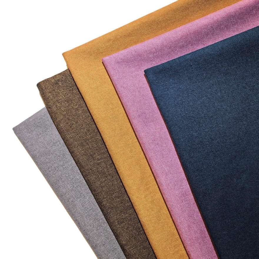 Factory stock of imitation linen sofa fabric, throw pillow and cushion fabric wholesale, soft and hard bags, all-polyester plain weave fabric details Picture