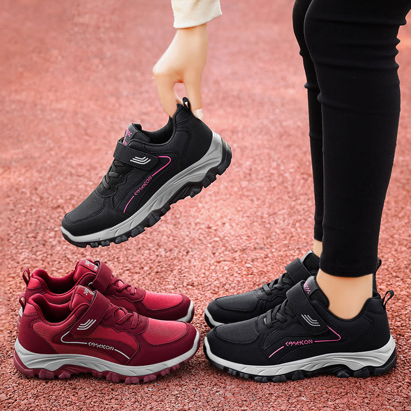 Women's sports shoes 2025 Autumn new style factory direct sales Couple style Velcro casual and comfortable walking shoes for middle-aged and elderly people Specification drawing