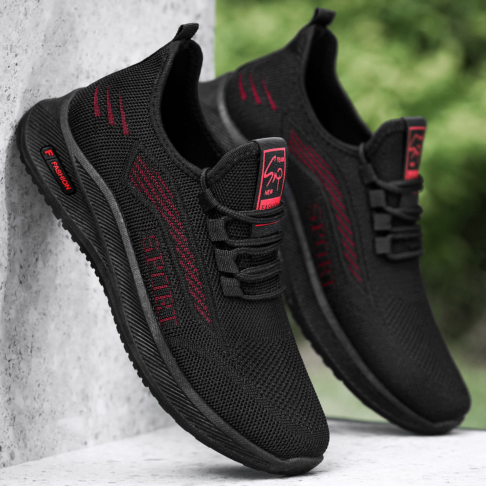Direct sales, consignment and wholesale of men's breathable and casual sports shoes for spring and autumn. New Fei-woven soft-soled shoes for men details Picture