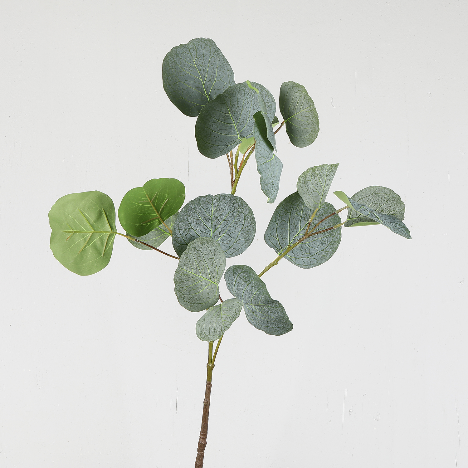 New faux round eucalyptus leaves, cross-border faux green plants, apple leaves, eucalyptus branches, money leaves, flower arrangement and decorative artificial flowers Specification image