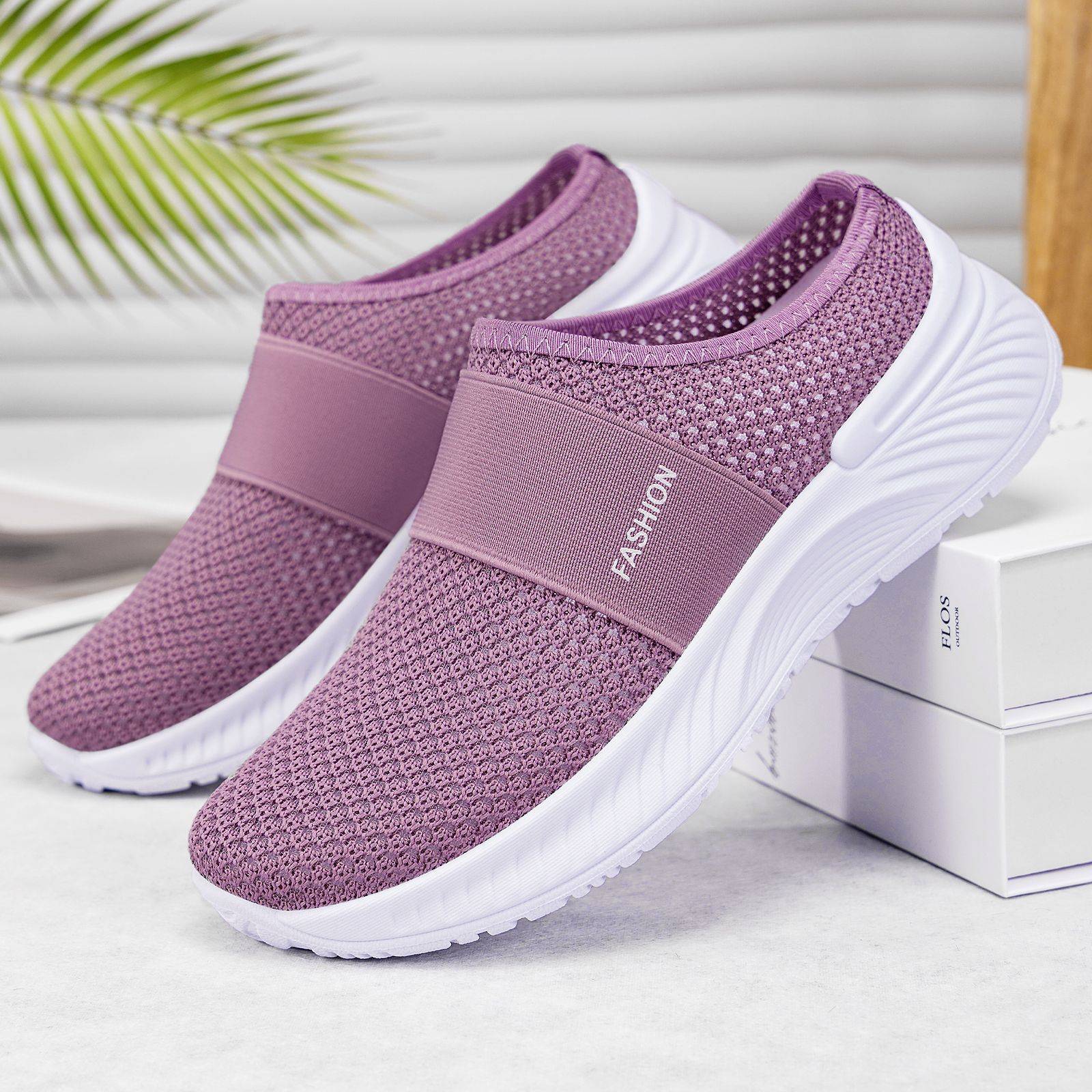 Summer casual shoes for women, breathable and not stuffy feet, mesh shoes, half-slipper with one foot, soft soles not tiring feet, lazy shoes Specification drawing