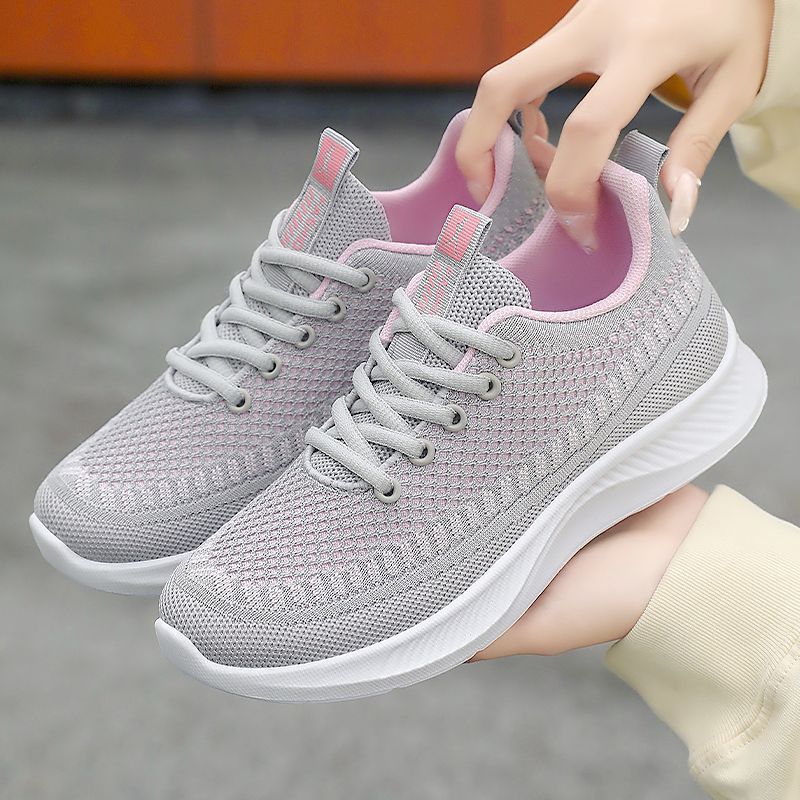 Women's shoes, versatile autumn casual single shoes, perforated breathable running shoes, soft-soled non-smelly foot sole sports shoes for women details Picture