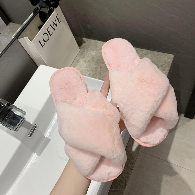 New plush slippers for women's cross-border trade, woolen slippers, Amazon cross-border casual and warm cotton slippers manufacturer details Picture