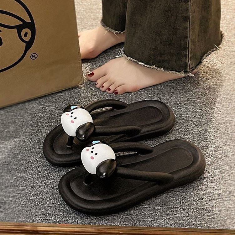 Anti-slip home soft-soled bathroom herd-shaped slippers eva anti-odor, comfortable to step on, women's summer outerwear flip-flops details Picture