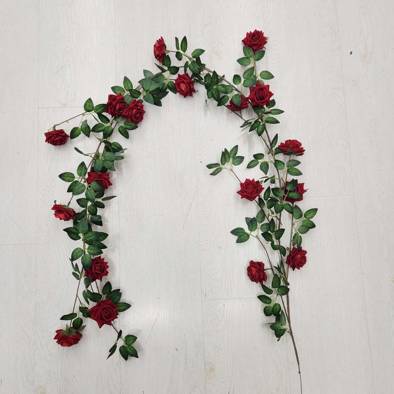 Simulated handicrafts and gifts, spring garden plastic flowers, silicone artificial petals, simulated roses, vines detail image 1