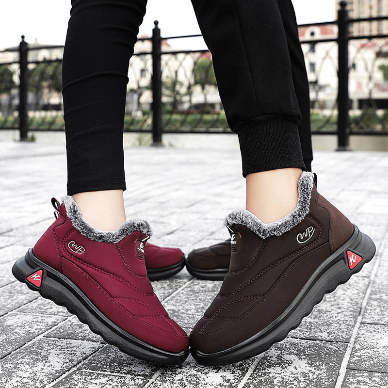 Wholesale and delivery of winter cotton shoes for mothers. Wholesale of cotton boots of the same style for middle-aged and elderly men and women. Added fleece, thickened and high-top for warmth Specification drawing