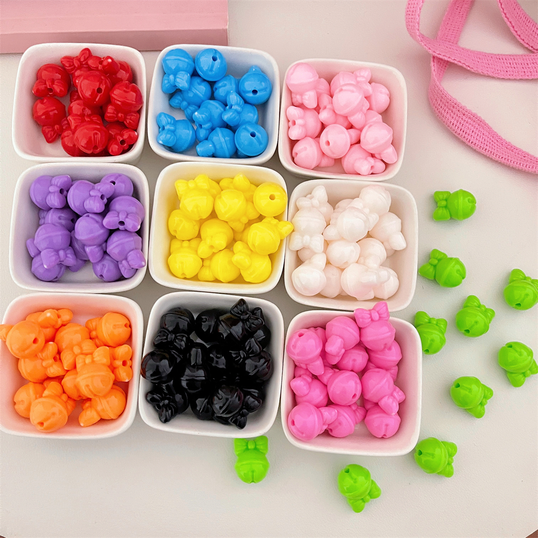 Chen Ming's solid color 16mm bell beaded diy car pendant bracelet, mobile phone chain, hair rope, hair accessory and accessory materials details Picture