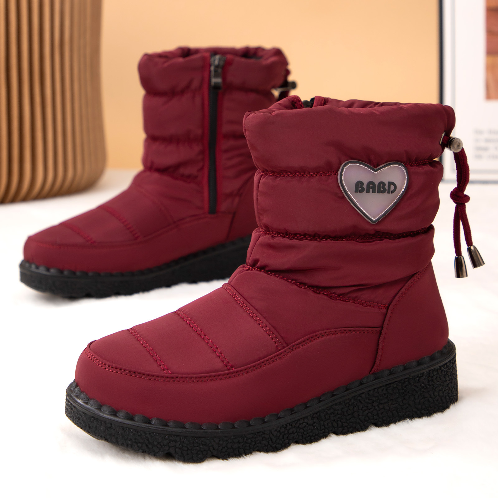 Women's cotton shoes, winter fleece and thickened high-top snow boots, waterproof and anti-slip, cross-border casual and versatile cotton shoes consignment full figure