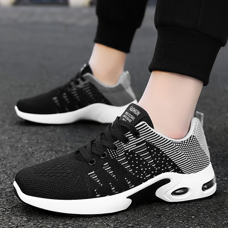 Men's autumn breathable casual single shoes, low-top casual shoes, cross-border wholesale mesh shoes, breathable running sports shoes full figure