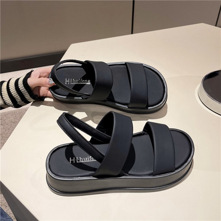 New Spring/Summer 2025 one-strap women's sandals, thick-soled women's slippers, casual beach women's simple sandals details Picture