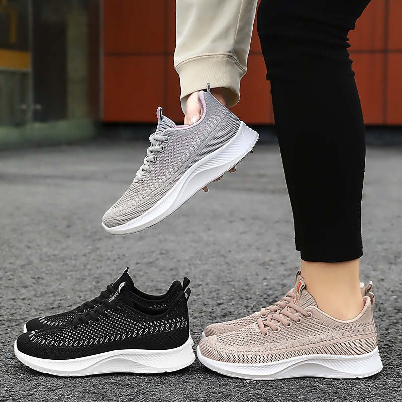 Women's shoes, versatile autumn casual single shoes, perforated breathable running shoes, soft-soled non-smelly foot sole sports shoes for women Specification drawing