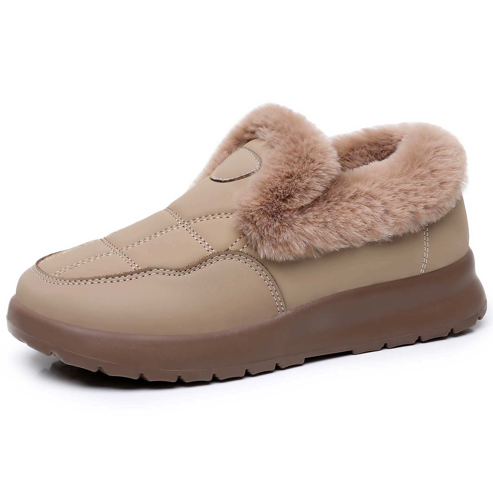 New women's shoes, cotton boots, winter fleece and thickened cotton shoes for warmth, one foot, fashionable and casual snow boots for delivery Item Picture